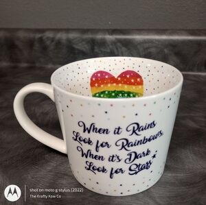 When it rains look for Rainbows Coffee Tea Mug Cup Cooksmart England Stars